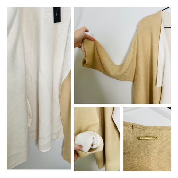 NWT Donna Karan- Open Front Two-Tone Cardigan XS/S - Picture 6 of 12